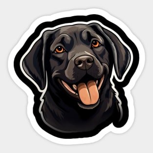 Cute Black Labrador Dog - Dogs Chocolate Labradors Sticker